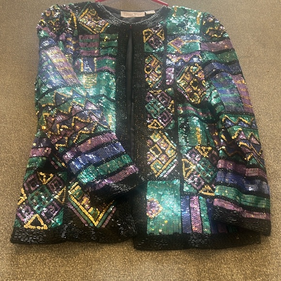 Vintage Laurence Kazar sequin jacket - Picture 1 of 8